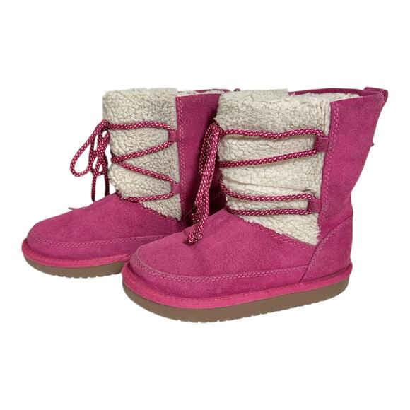 Koolaburra by UGG Pink Girls Youth Sheepskin Snow Boots Size 12 Winter 1124110K - Picture 1 of 7